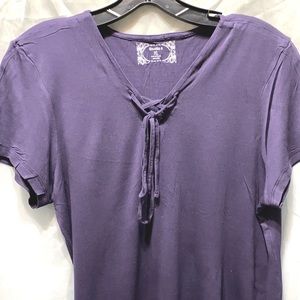 STUDIO II RAYON BLUE SHORT SLEEVE TOP SZ XL